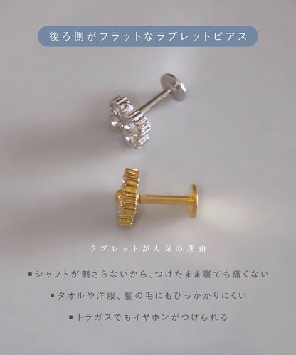 neima CZ クローバー ラブレット ピアス S925 (片耳)