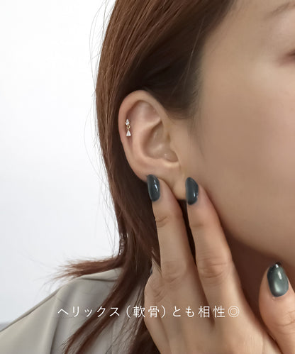 neima CZ ドロップ ラブレット ピアス S925 (片耳)