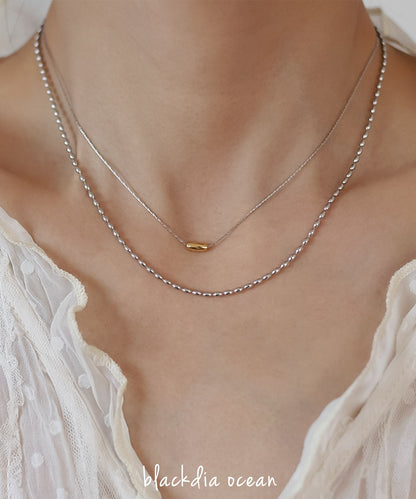 blackdia ocean バイカラー ダブルチェーンネックレス