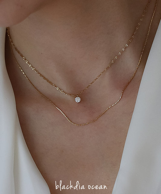 blackdia ocean ジルコニアダブルチェーンネックレス