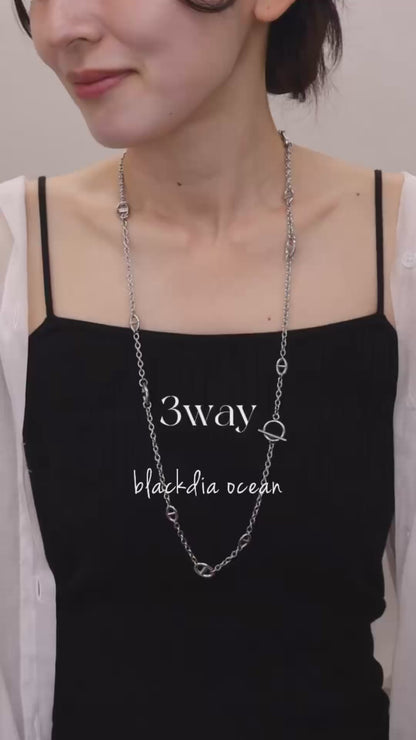 blackdia ocean ポイントアンカーロングネックレス