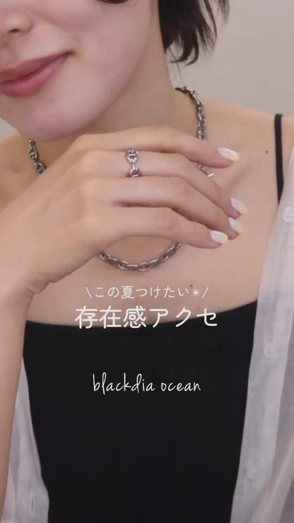 【今週末限定価格】blackdia ocean アンカーデザインリング