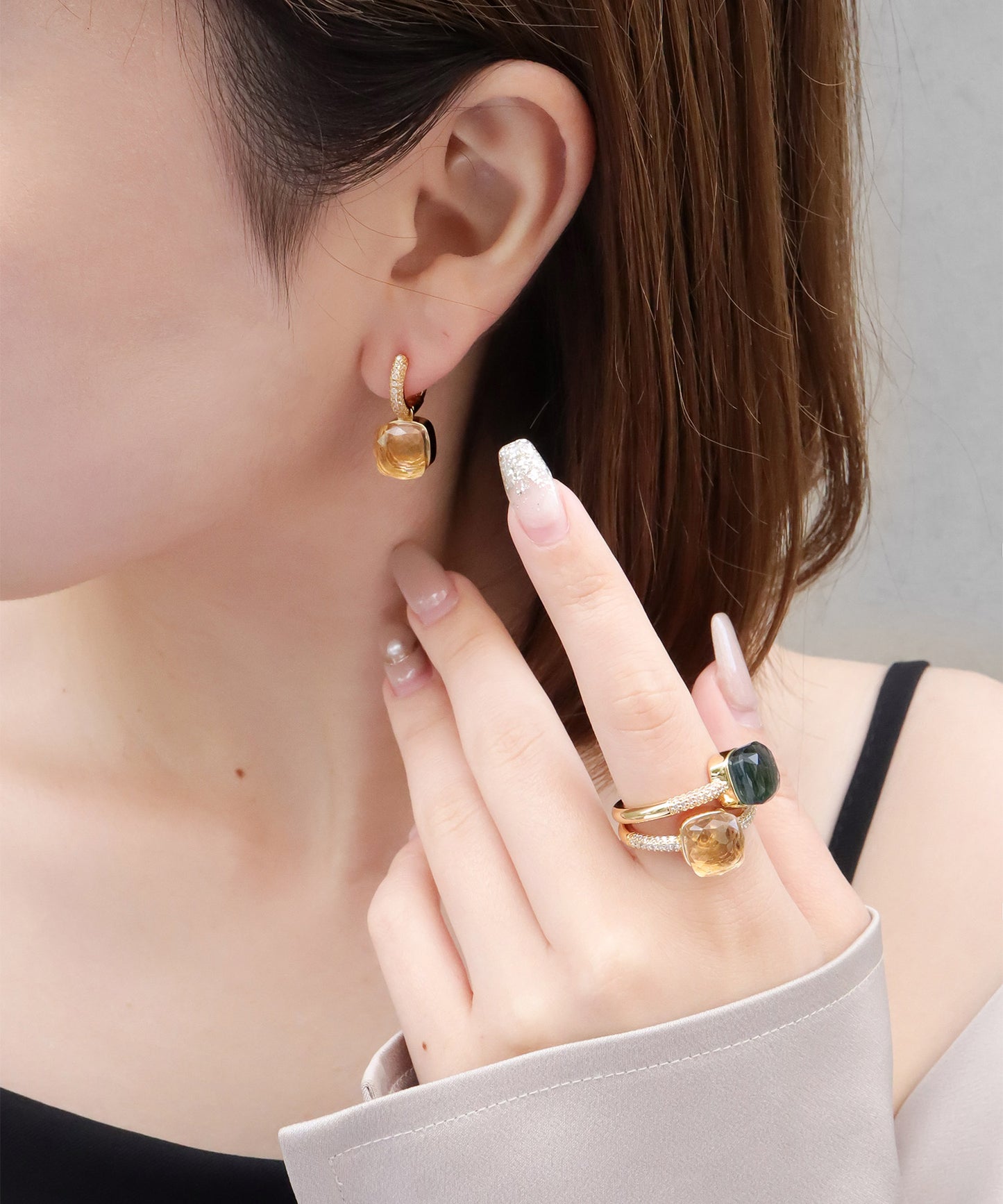 【SALE¥2,990→¥1,990】blackdia ocean ジルコニアクォーツリング