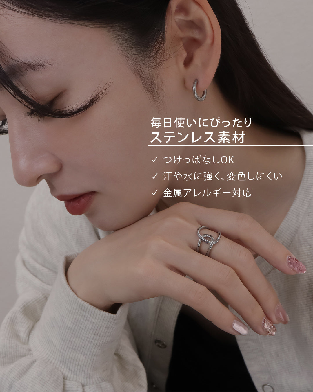 blackdia ocean ステンレス フープピアス ( 5size/4color )