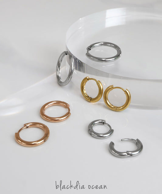 blackdia ocean ステンレス フープピアス ( 5size/4color )