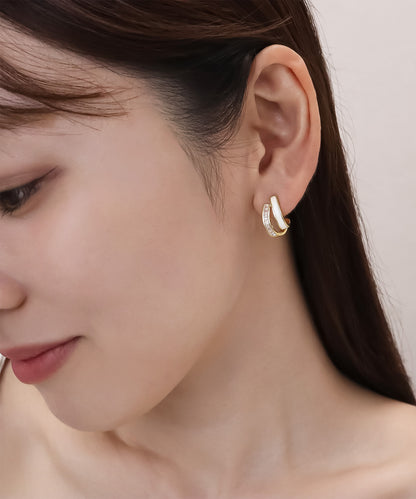 blackdia ocean ジルコニア ホワイトライン ピアス/イヤリング