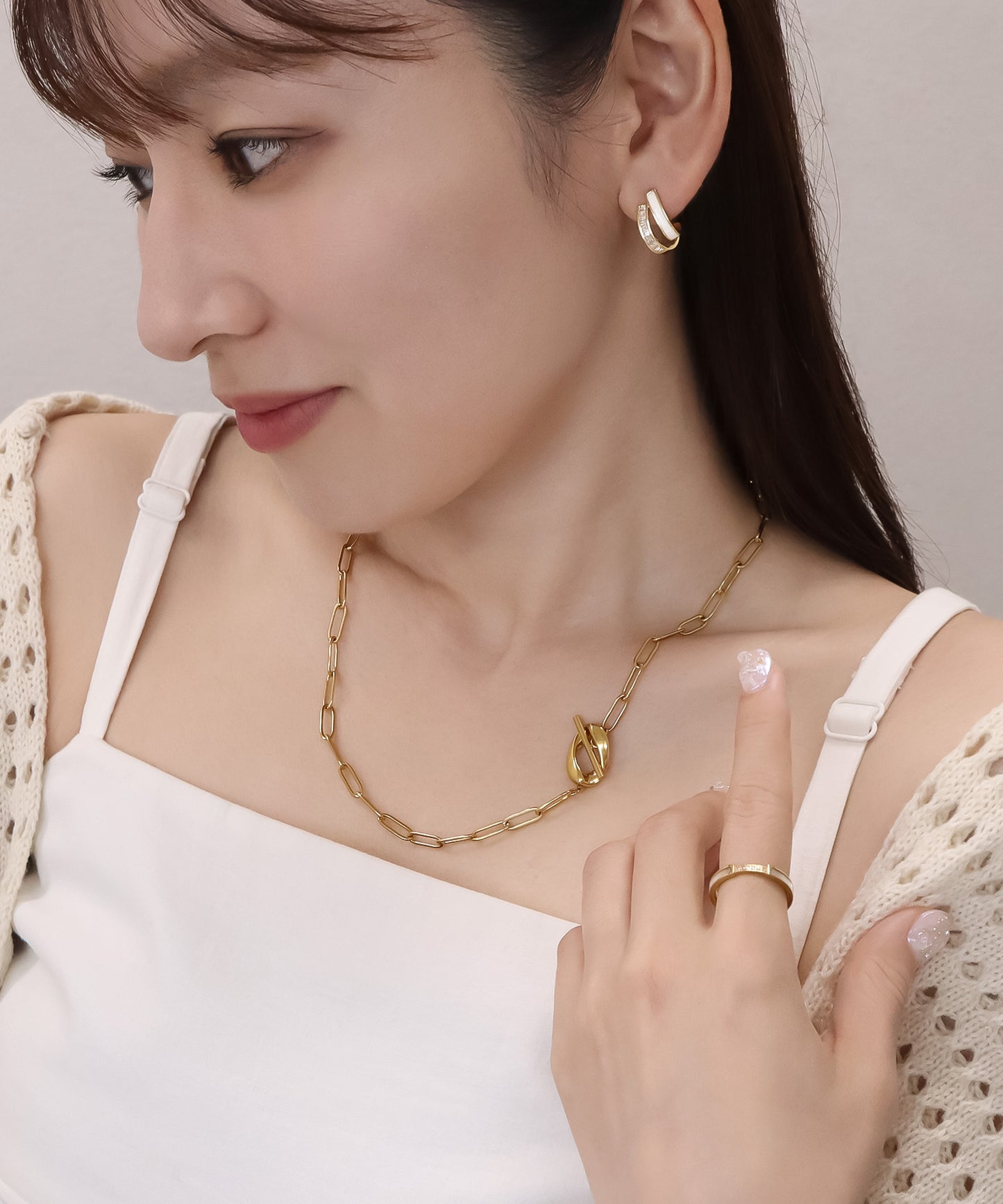 blackdia ocean ジルコニアライン シェルデザイン リング