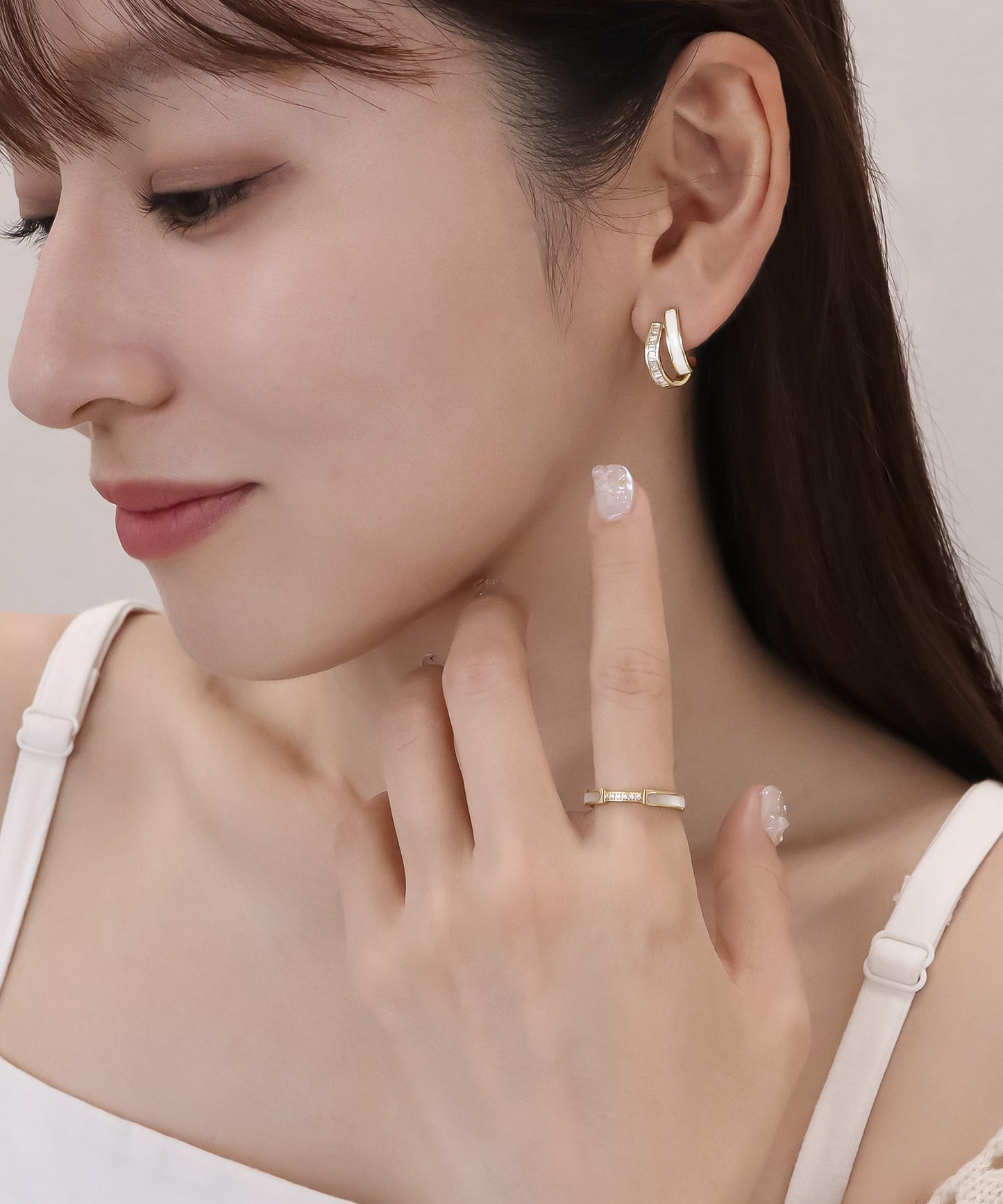 blackdia ocean ジルコニア ホワイトライン ピアス/イヤリング