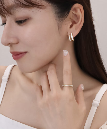 blackdia ocean ジルコニア ホワイトライン ピアス/イヤリング