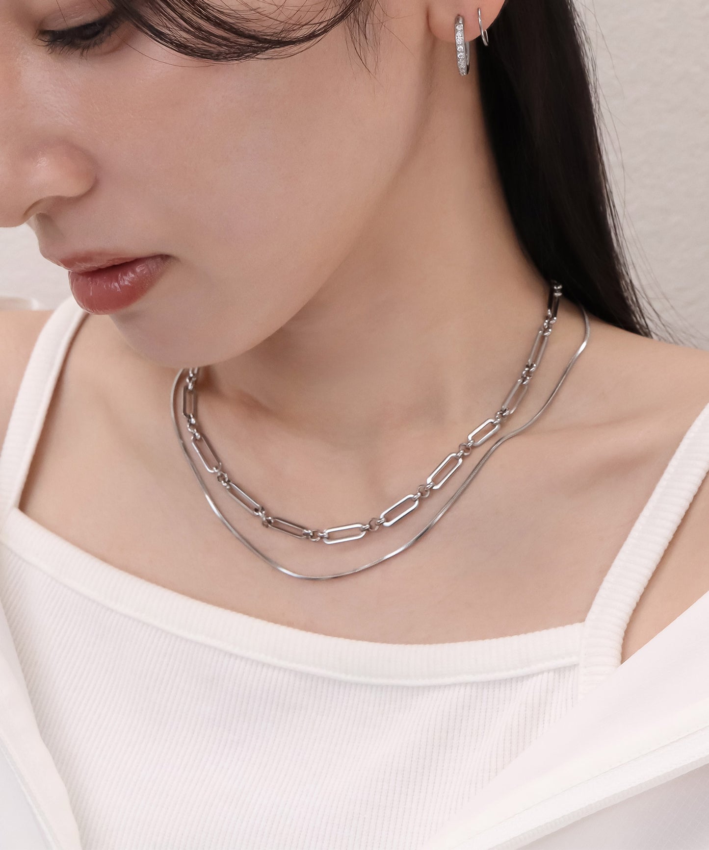blackdia ocean ダブルデザインチェーンネックレス