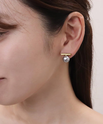 blackdia ocean メタルバー パールピアス/イヤリング (5color)