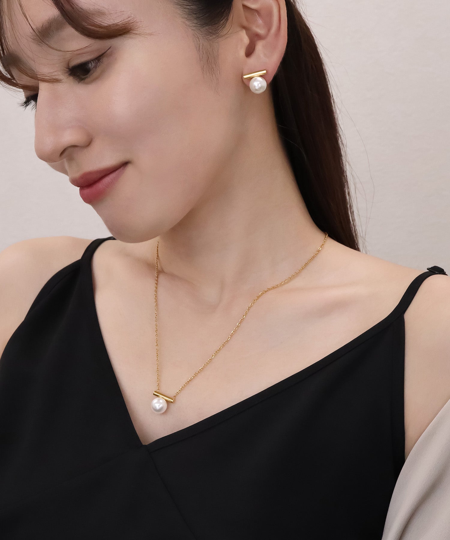 blackdia ocean メタルバー パールピアス/イヤリング (4color)