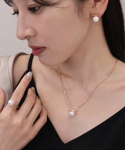 blackdia ocean メタルバー パール ネックレス (5color)