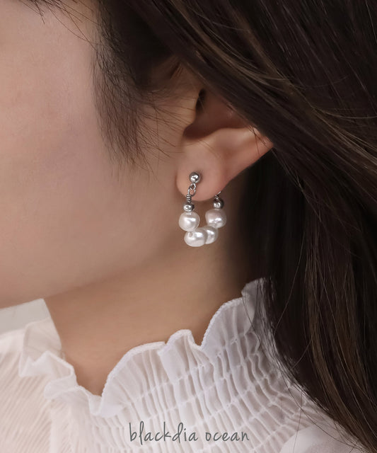 blackdia ocean バロックパール リングピアス