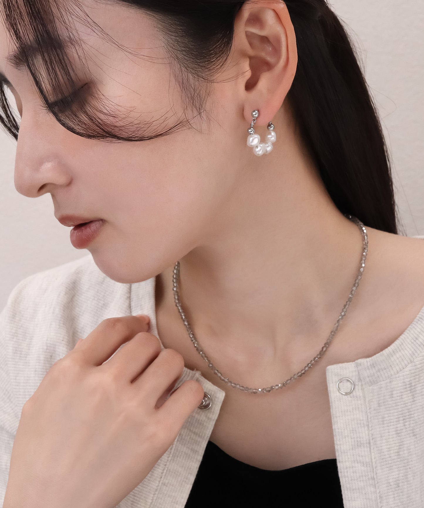 blackdia ocean カットビーズデザインネックレス