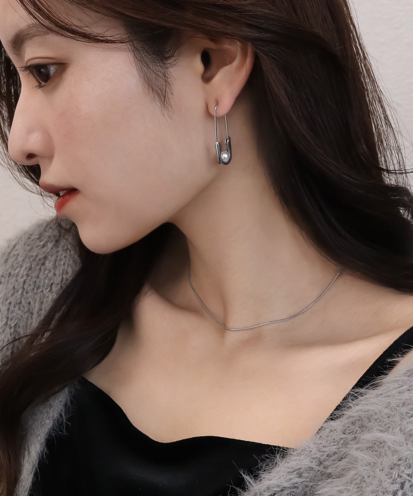 【今週末限定価格】blackdia ocean ワンパール セーフティピンピアス