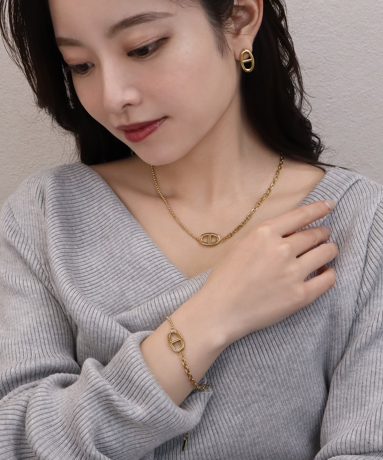 blackdia ocean アンカー ミックスチェーンネックレス