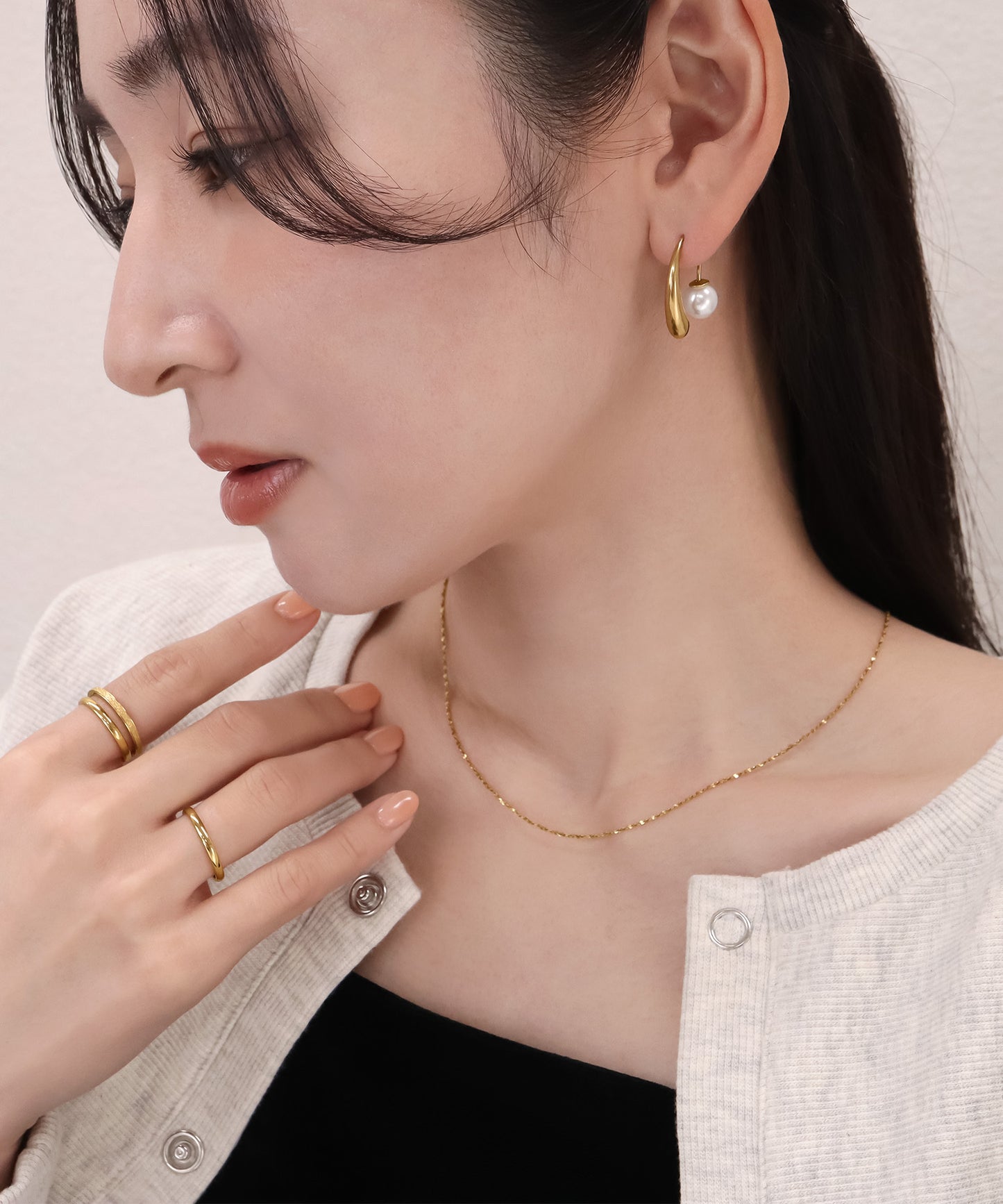 【今週末限定価格】blackdia ocean グリッターシンプル3点リング