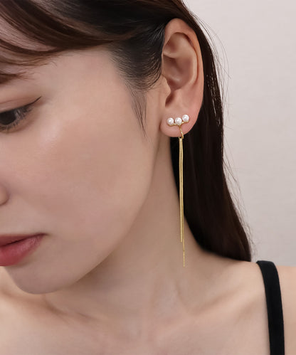 【今週末限定価格】blackdia ocean パール ロングチェーン ピアス/イヤリング