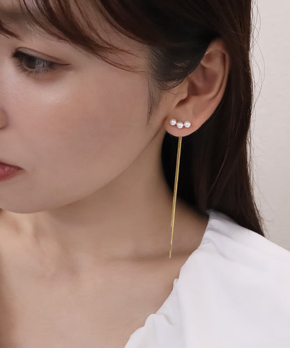 【今週末限定価格】blackdia ocean パール ロングチェーン ピアス/イヤリング