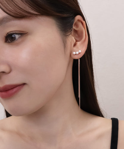 【今週末限定価格】blackdia ocean パール ロングチェーン ピアス/イヤリング