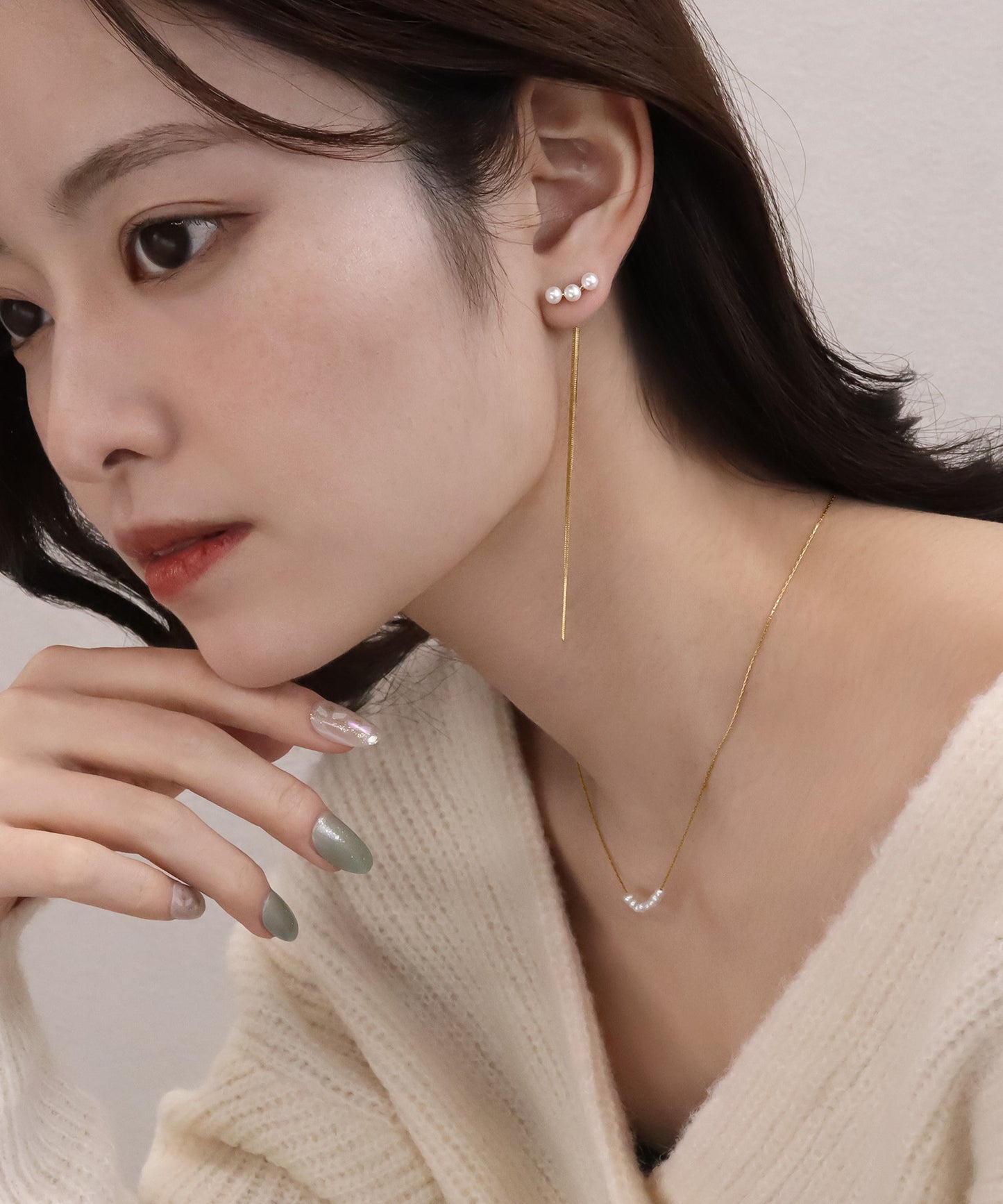 【今週末限定価格】blackdia ocean パール ロングチェーン ピアス/イヤリング