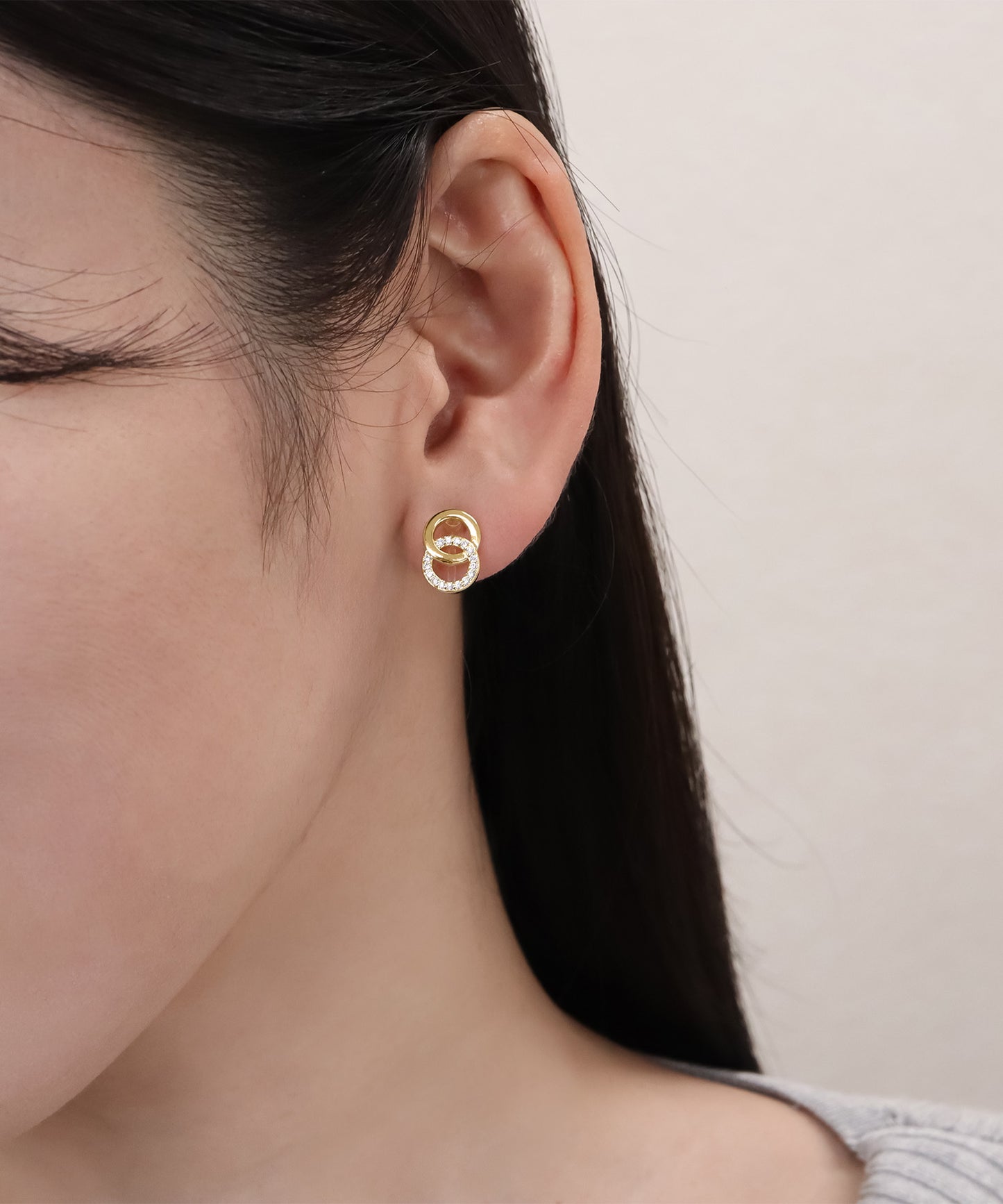 blackdia ocean ジルコニアダブルリングピアス/イヤリング