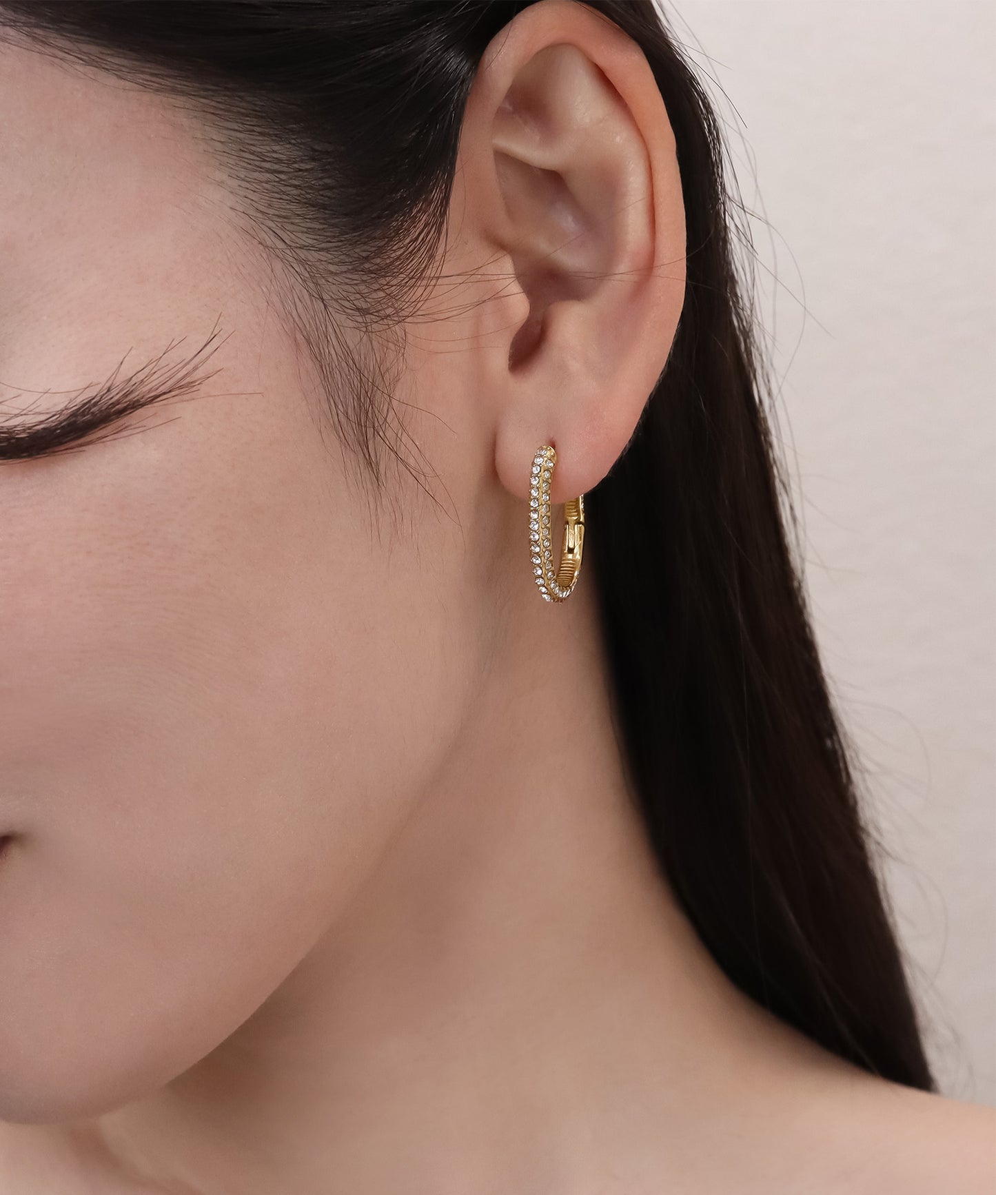 blackdia ocean ストーンオーバルフープピアス