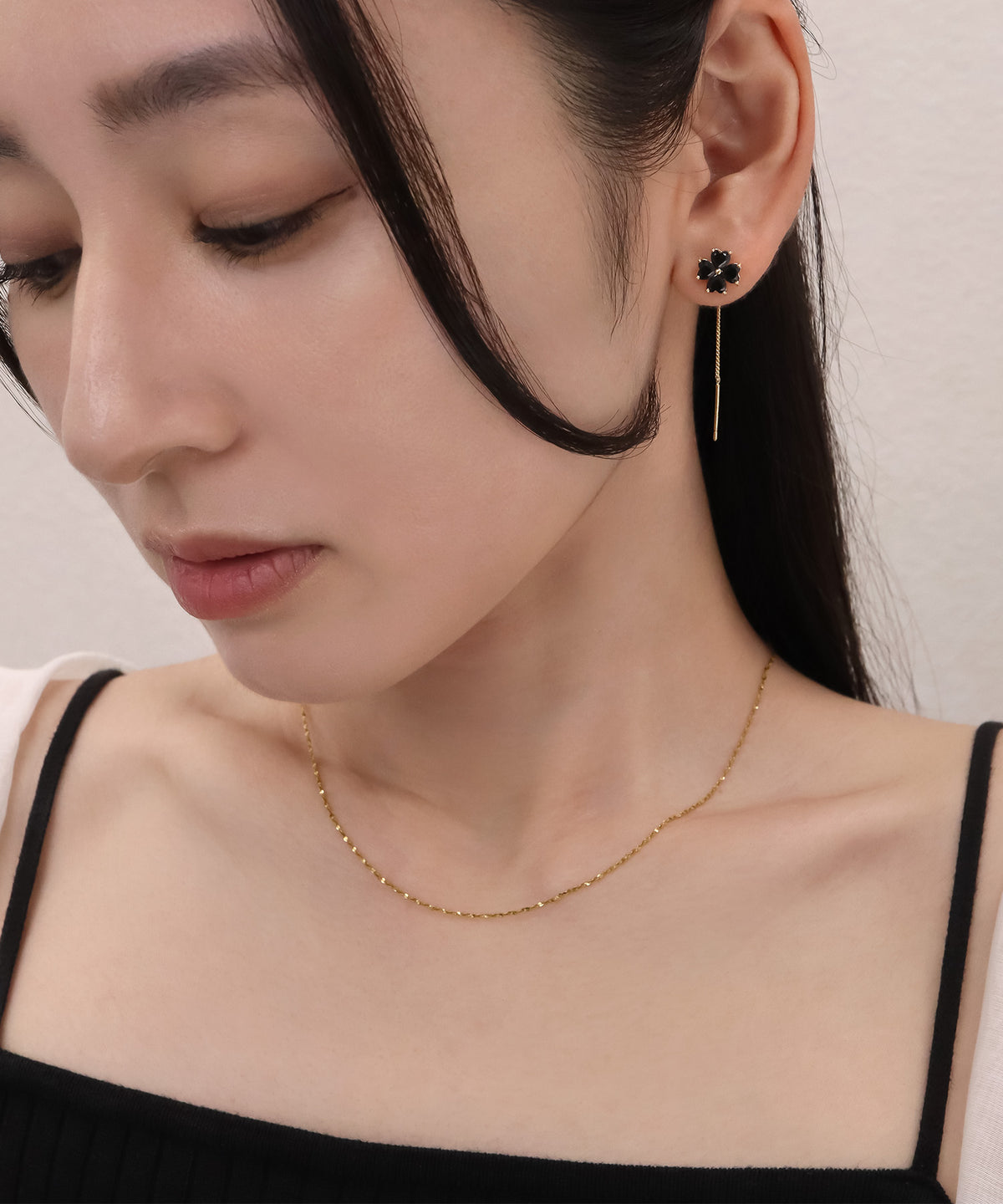 【今週末限定価格】blackdia ocean スキンペタルチェーンネックレス