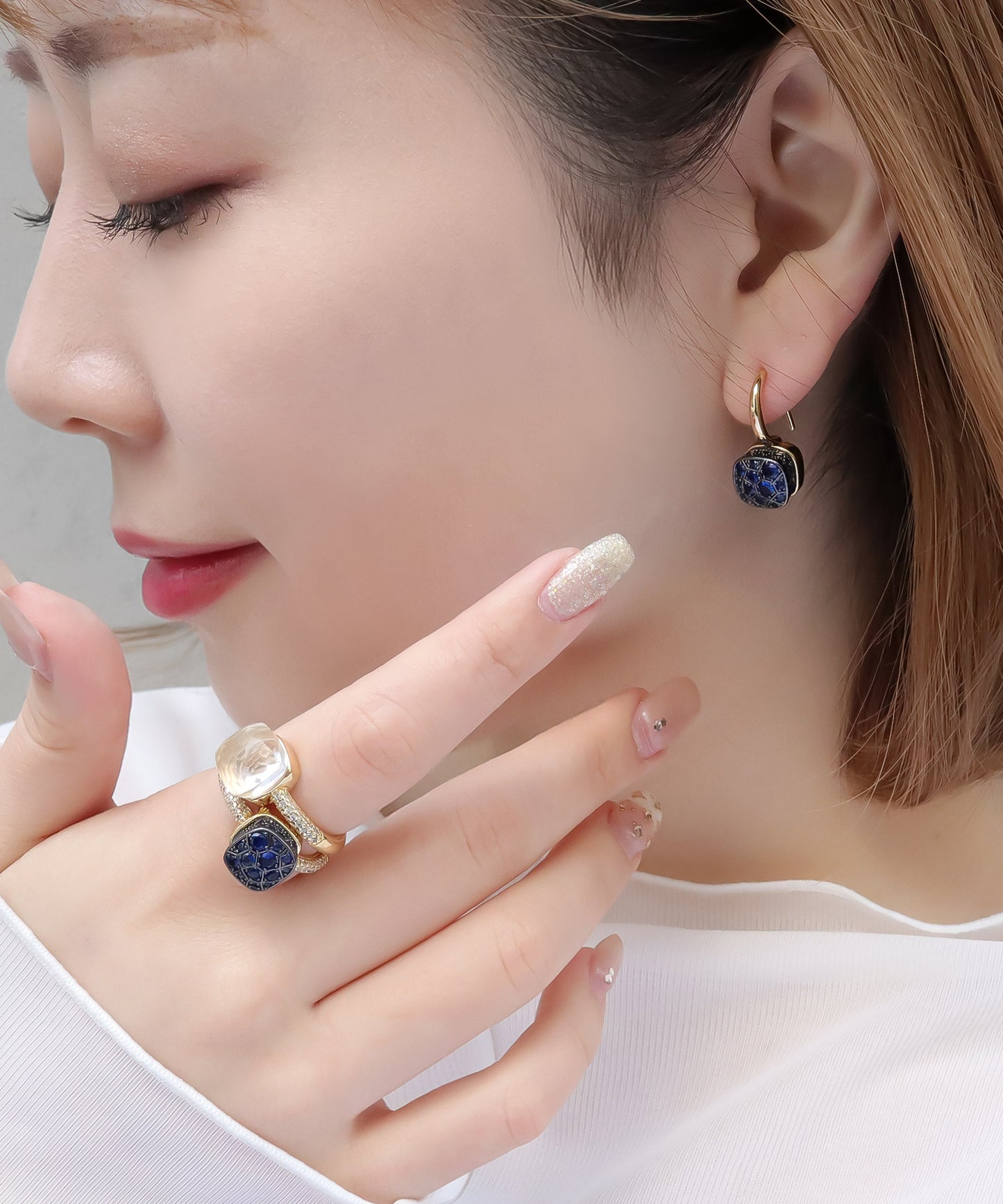 【SALE¥2,990→¥1,990】blackdia ocean ジルコニアクォーツリング