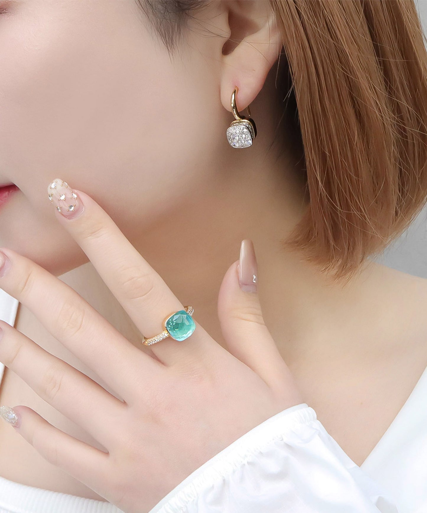 【SALE¥2,990→¥1,990】blackdia ocean ジルコニアクォーツリング