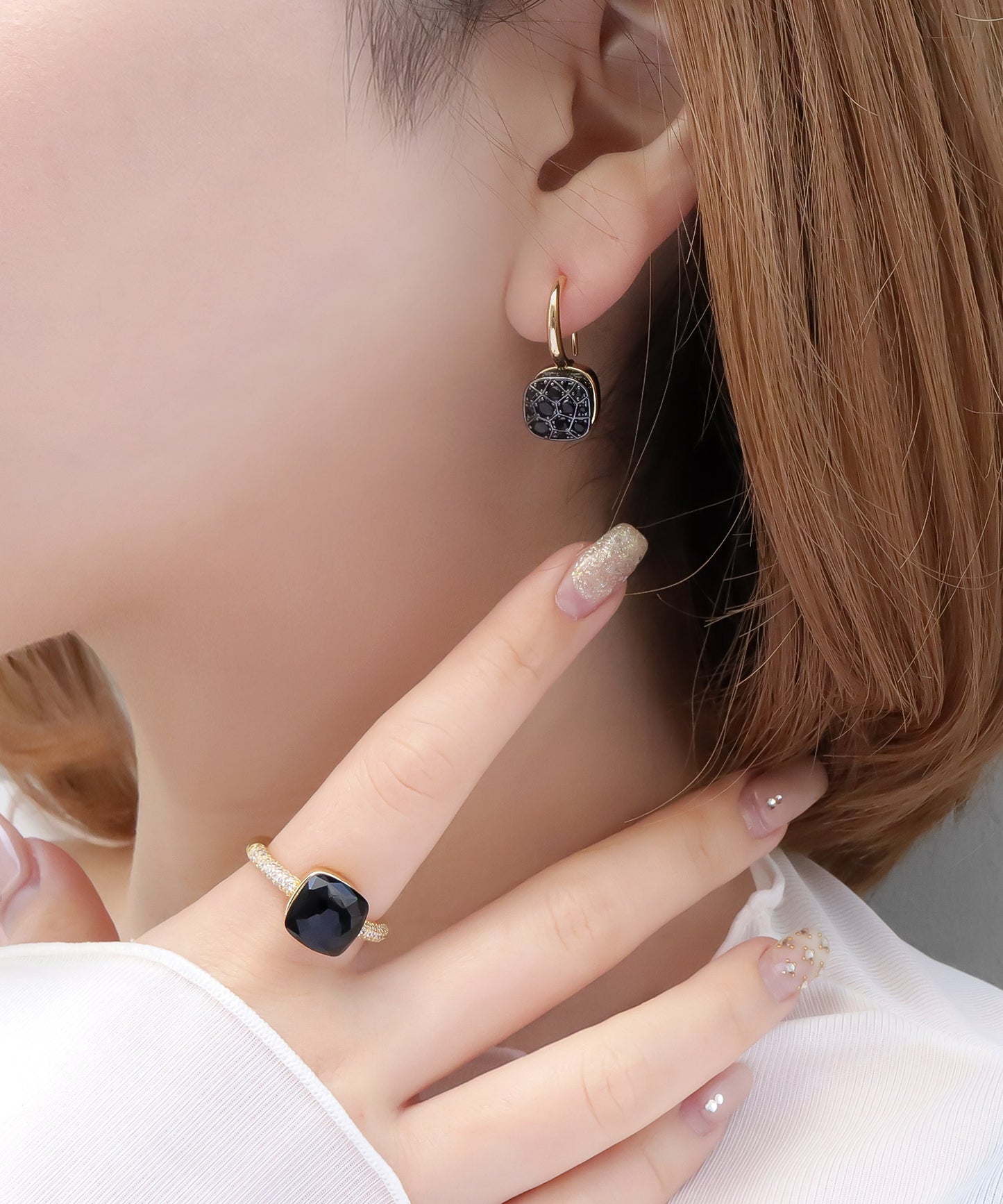 【SALE¥2,990→¥1,990】blackdia ocean ジルコニアクォーツリング