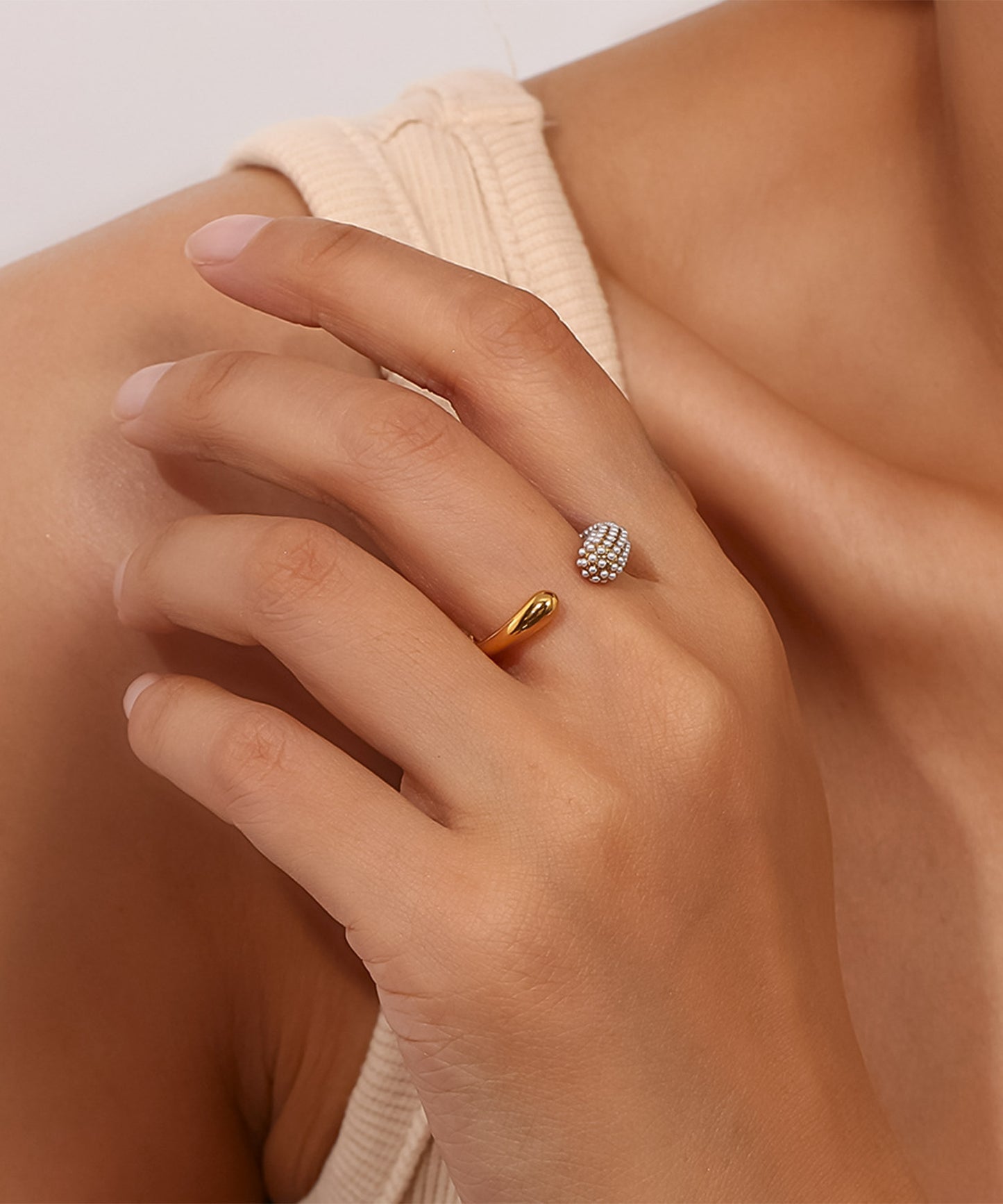 blackdia ocean ベビーパール オープンリング