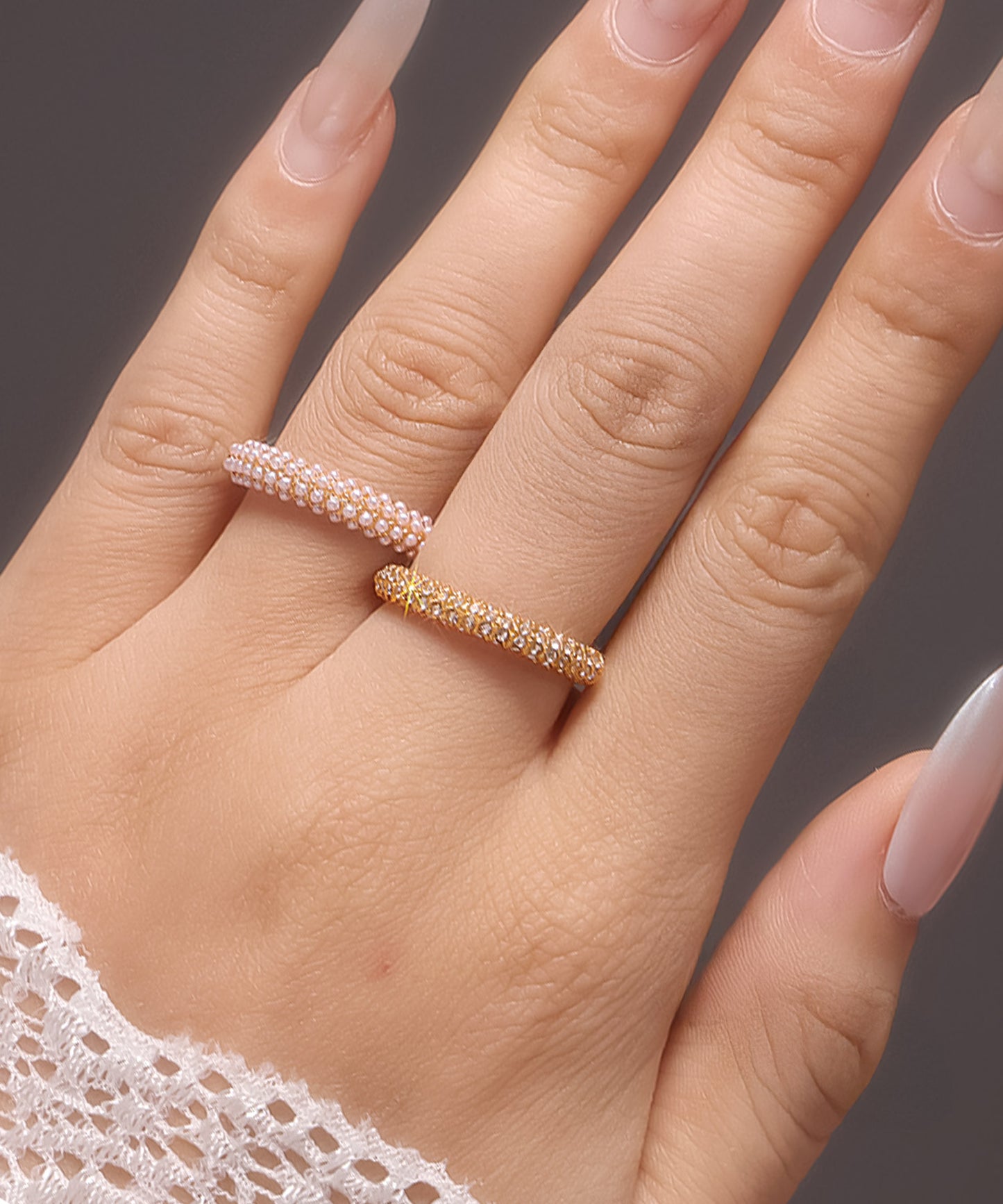 blackdia ocean ベビーパール/ジルコニア リング