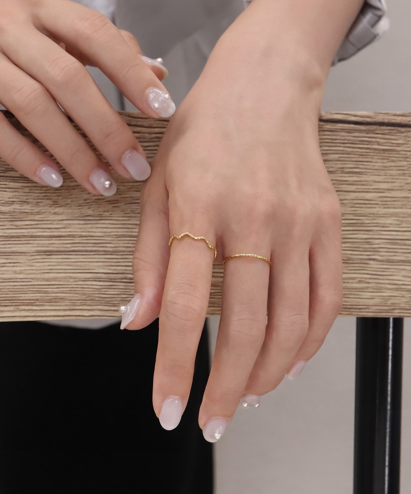 blackdia ocean ウェーブ＆スキンリング 2点セット