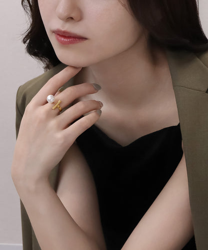 blackdia ocean メタルバー パール オープンリング