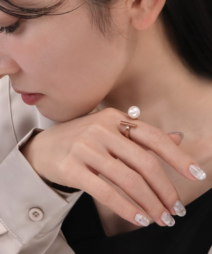 blackdia ocean メタルバー パール オープンリング