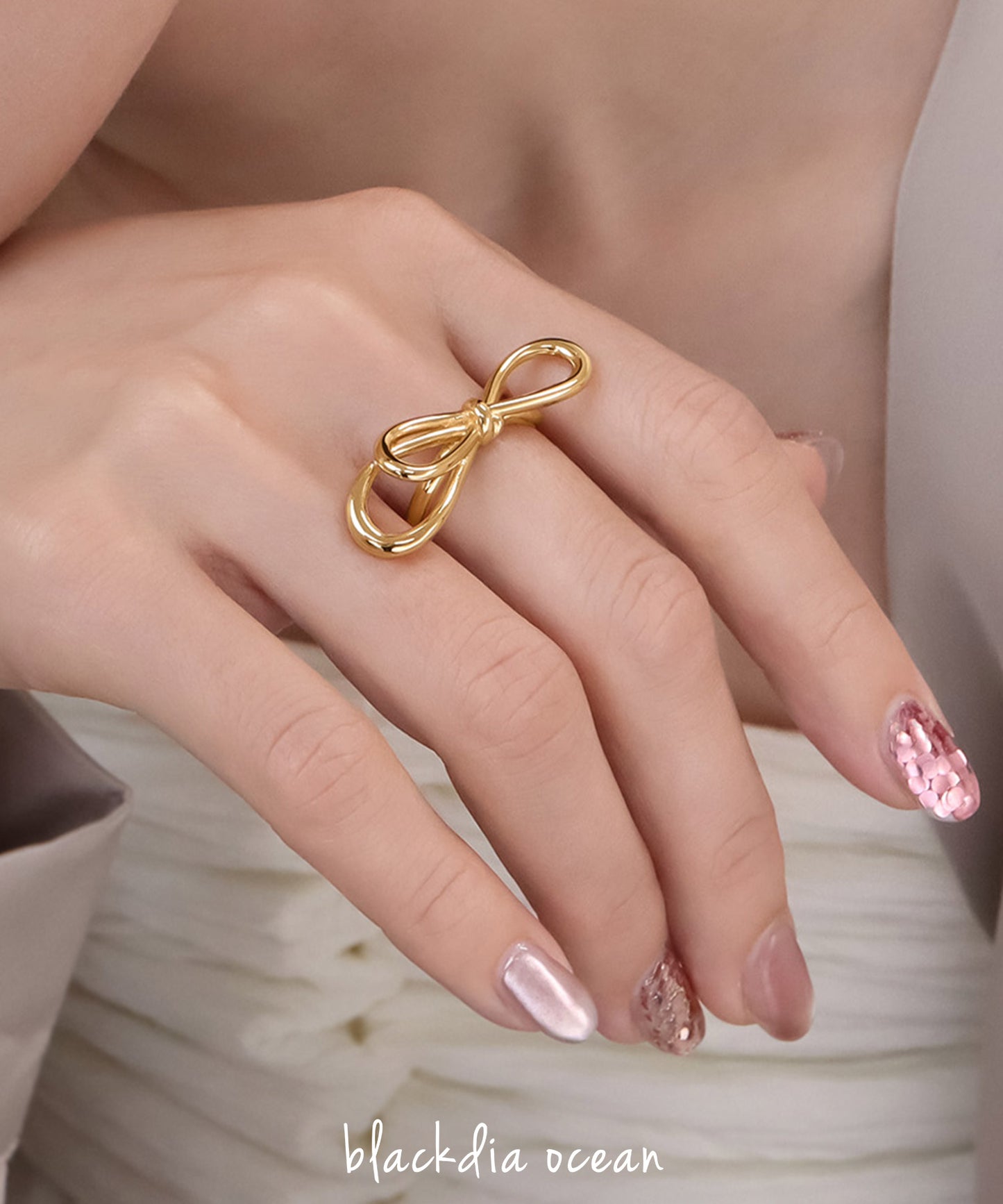 blackdia ocean ビッグリボンループリング