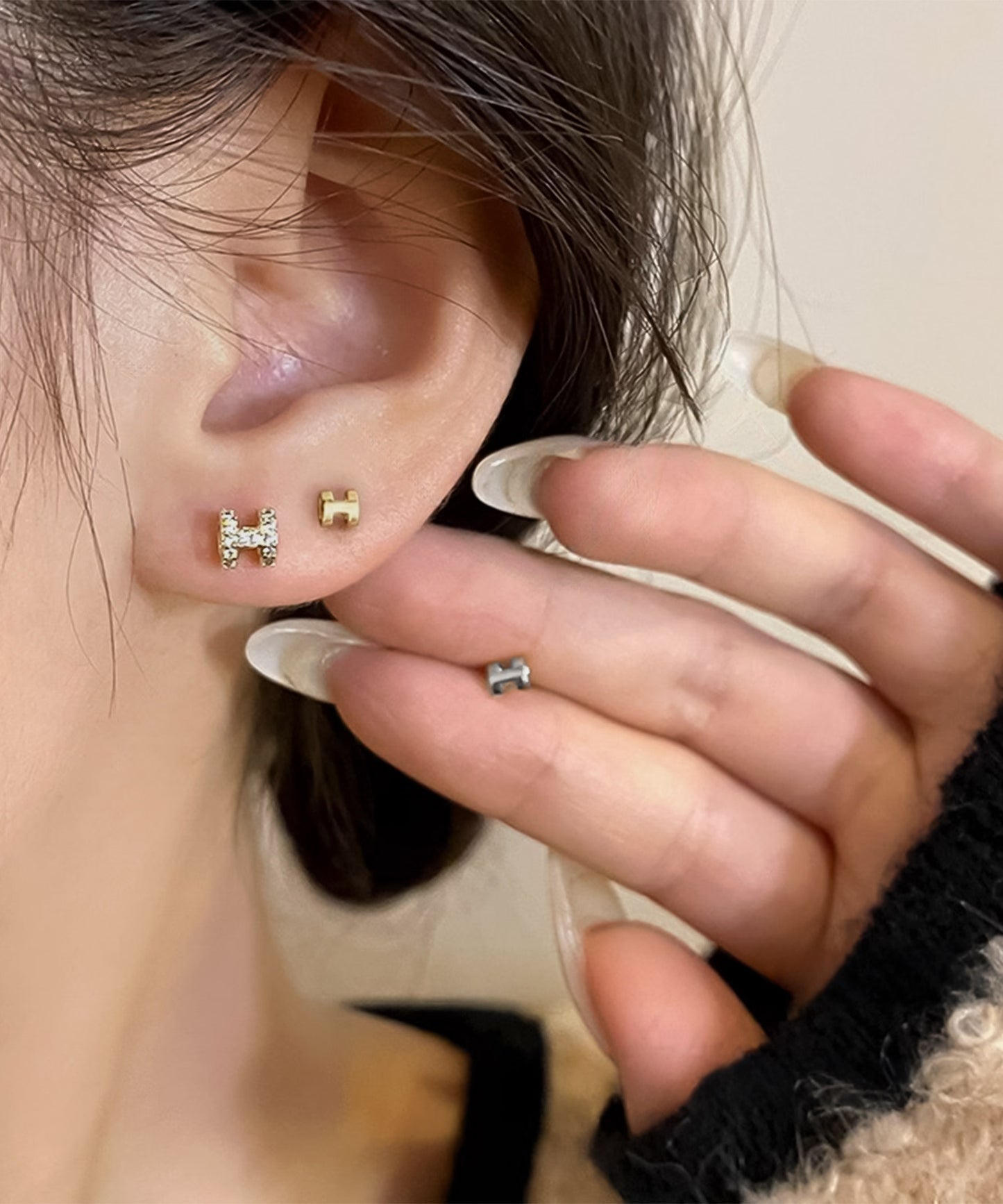 blackdia ocean Hモチーフ ミニピアス silver925