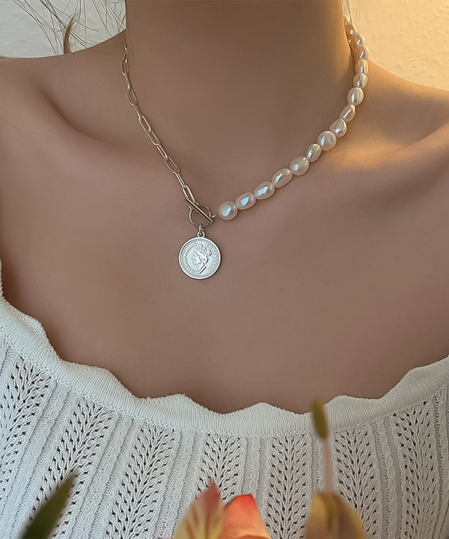 blackdia ocean バロックパール コインネックレス