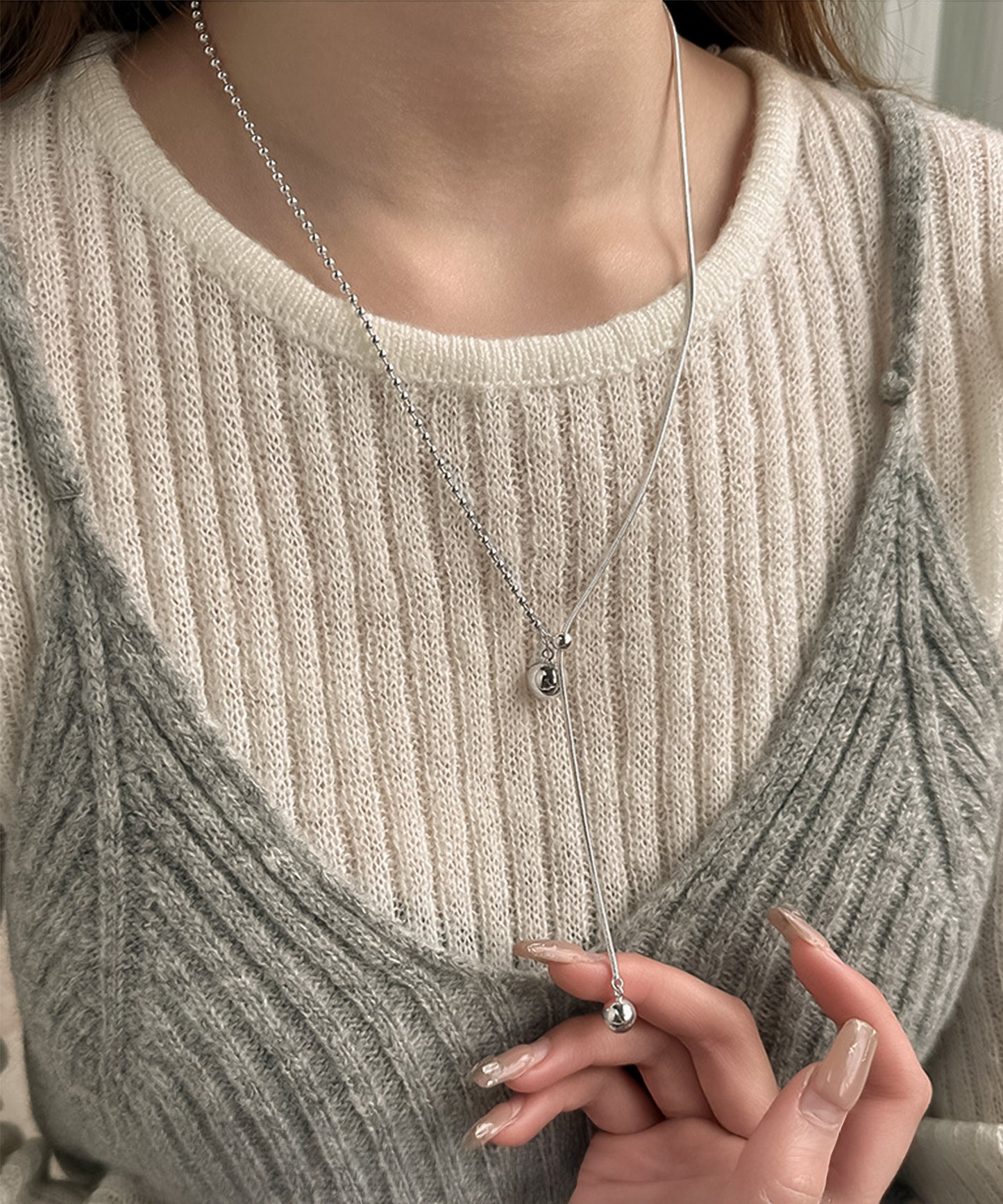 blackdia ocean ボール&スネーク ラリエットネックレス