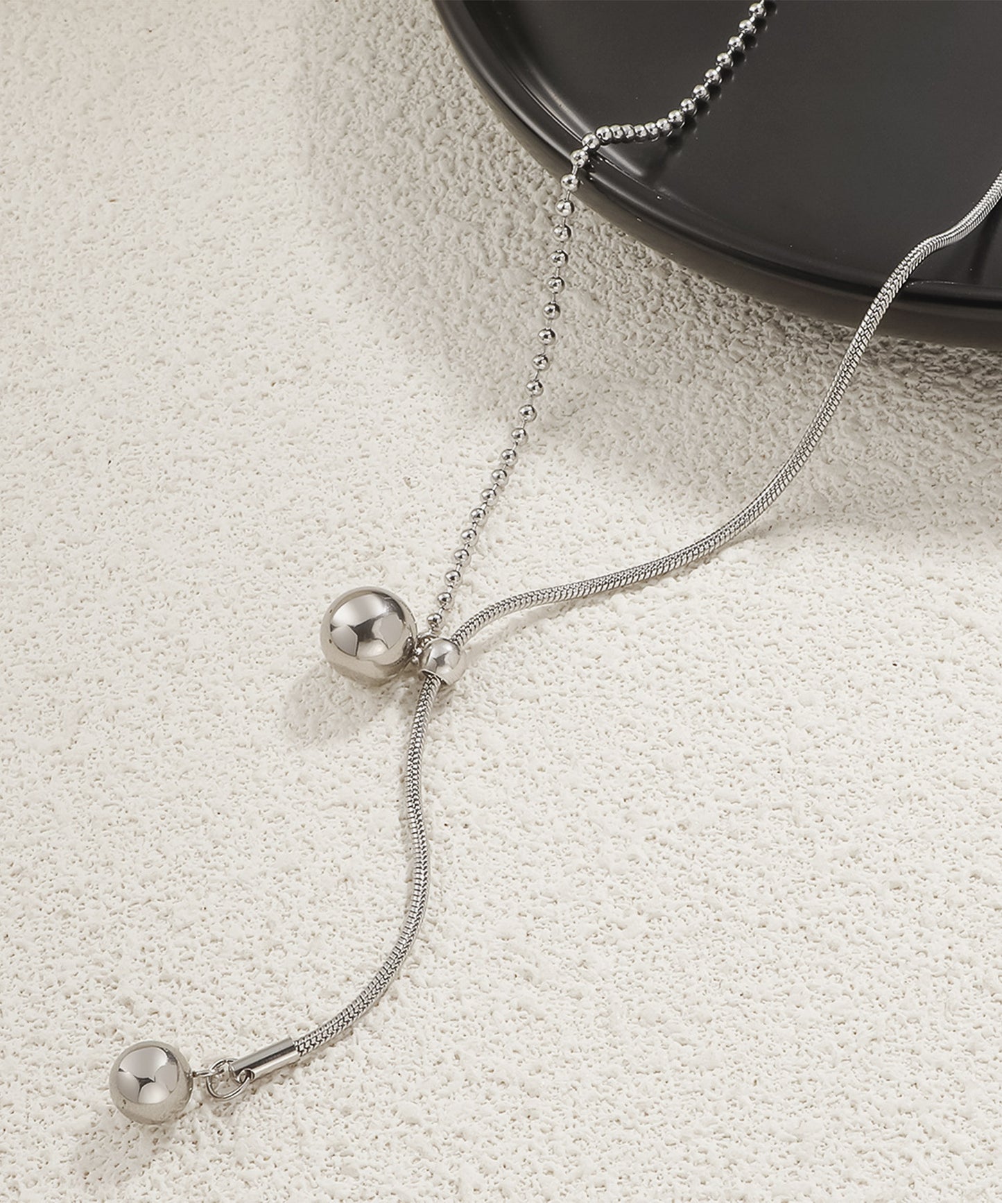 blackdia ocean ボール&スネーク ラリエットネックレス