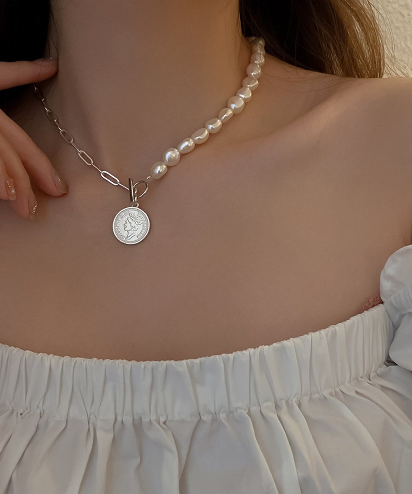 blackdia ocean バロックパール コインネックレス