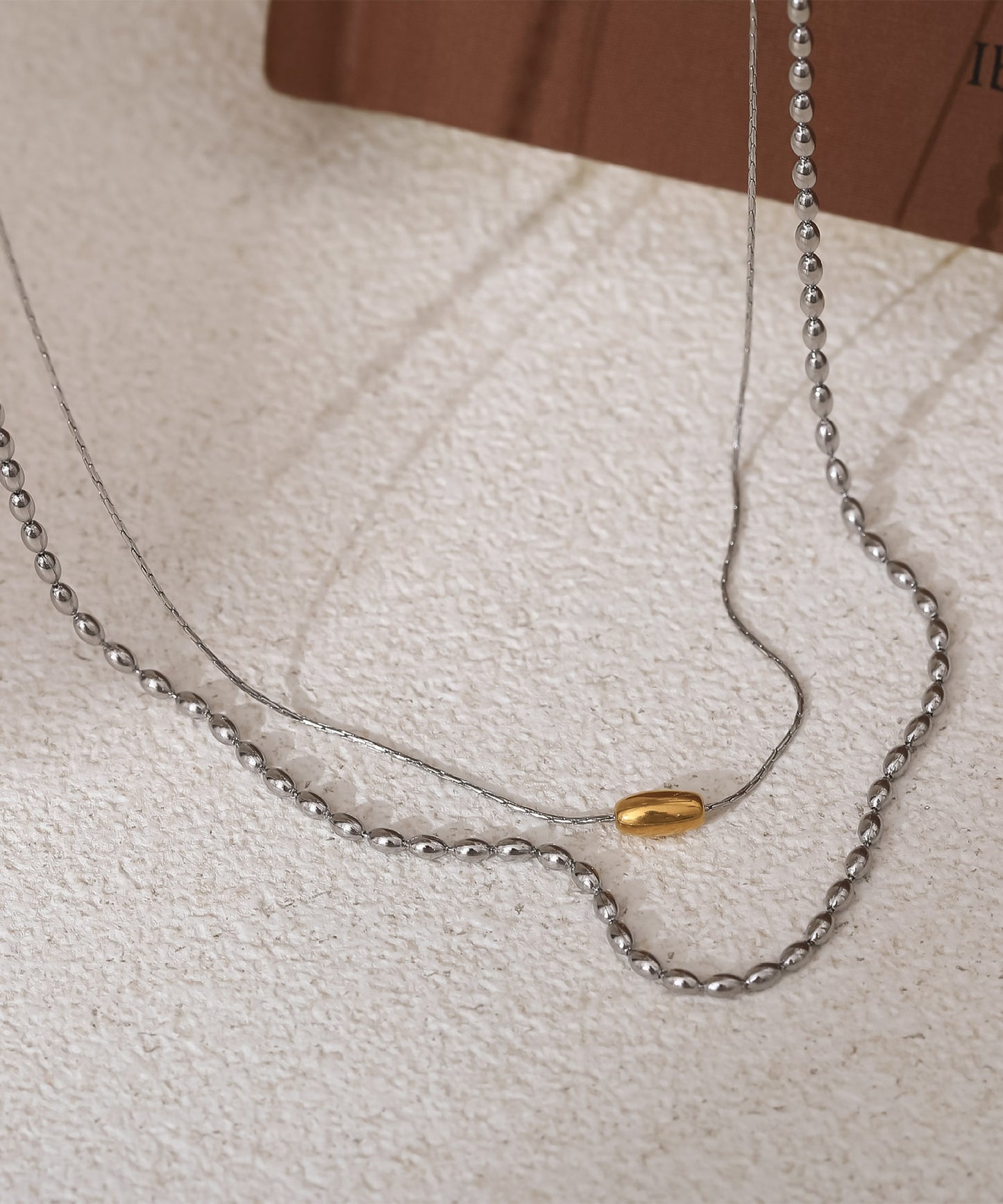 blackdia ocean バイカラー ダブルチェーンネックレス