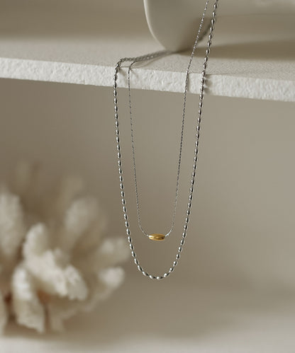 blackdia ocean バイカラー ダブルチェーンネックレス