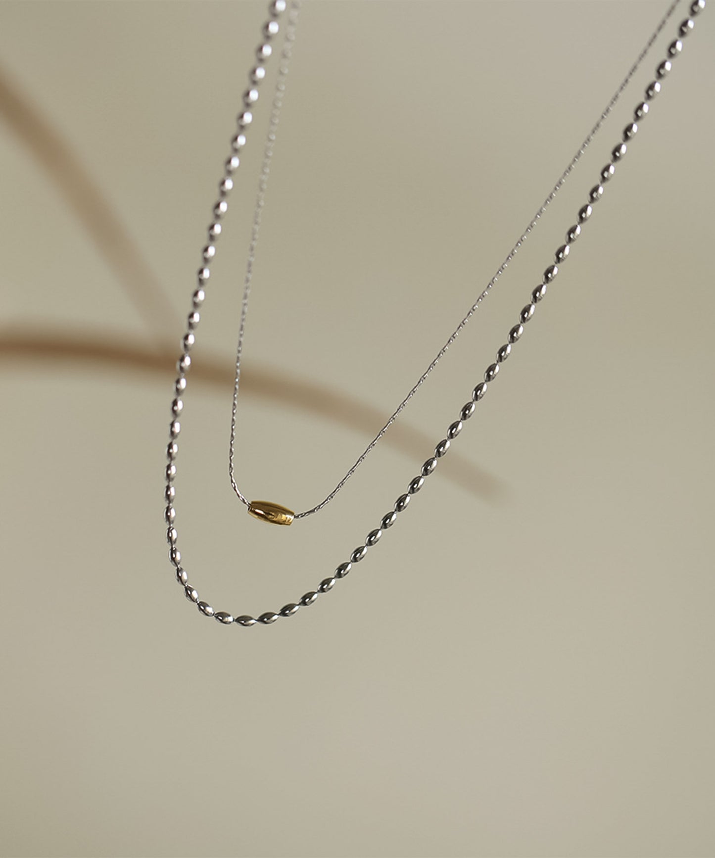 blackdia ocean バイカラー ダブルチェーンネックレス