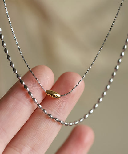 blackdia ocean バイカラー ダブルチェーンネックレス