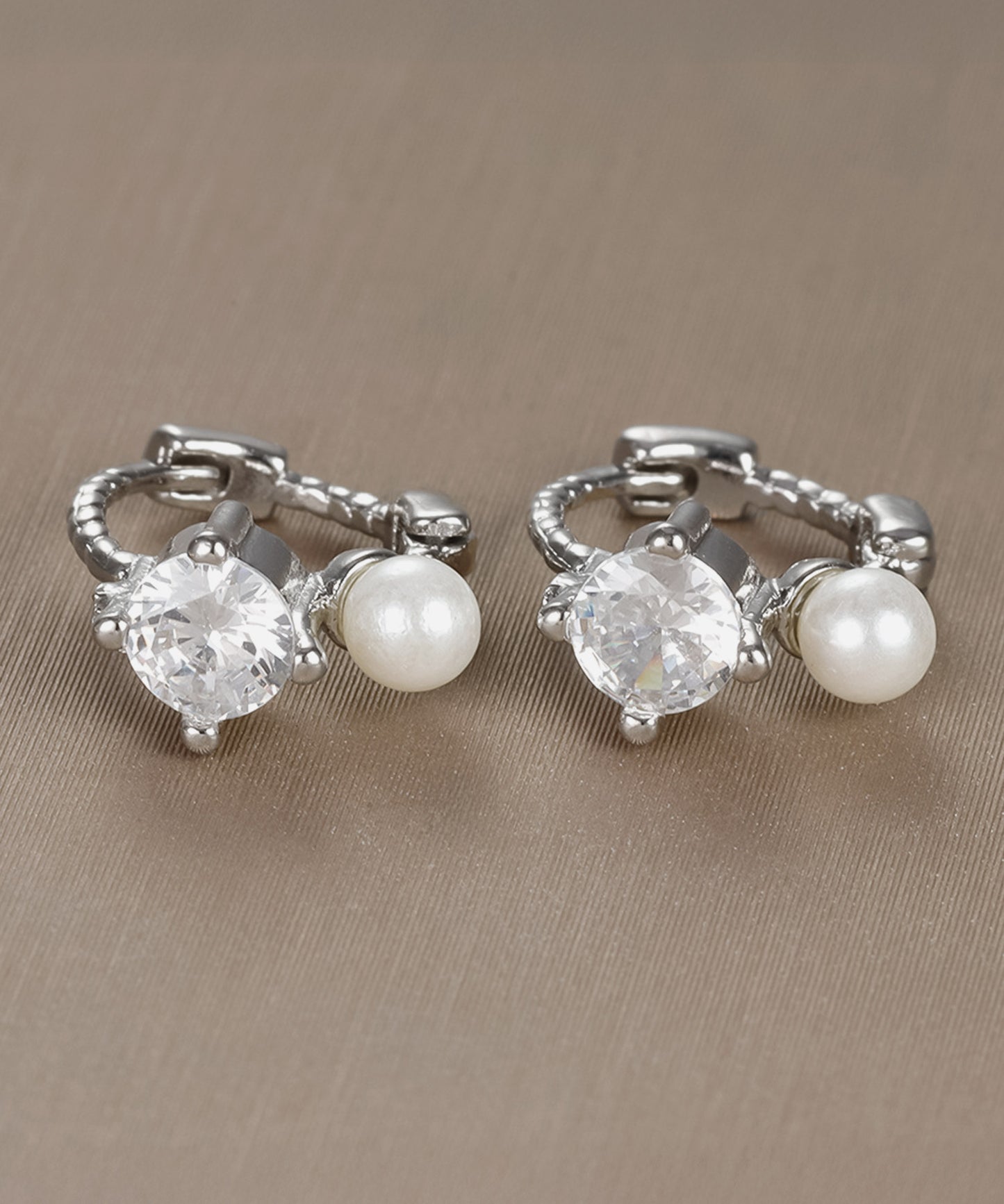 blackdia ocean パール&ジルコニア フープピアス