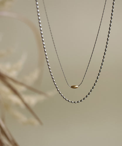 blackdia ocean バイカラー ダブルチェーンネックレス