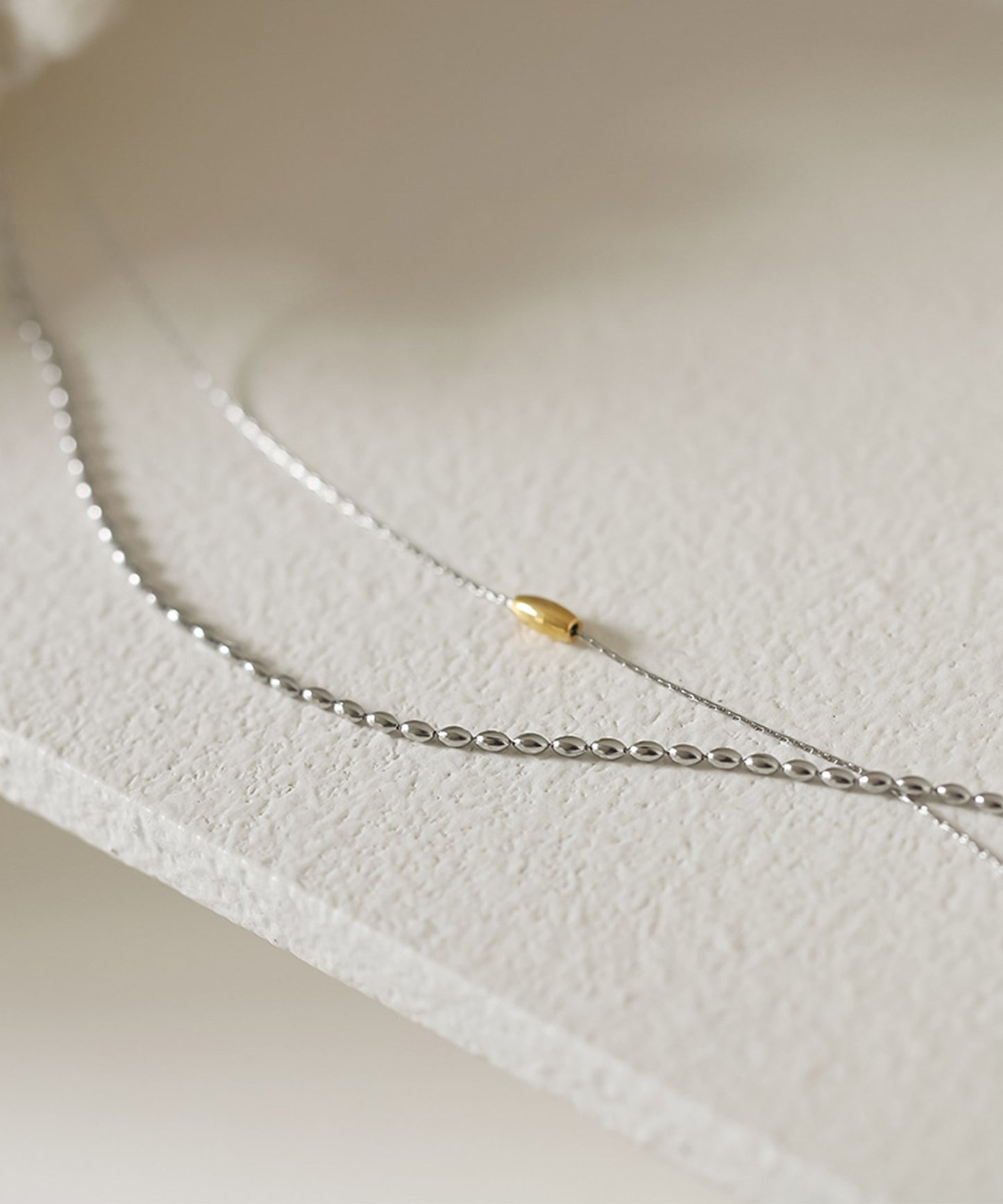 blackdia ocean バイカラー ダブルチェーンネックレス